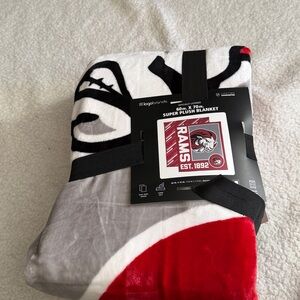 Rams Super Plush Blanket - Red, Black, White
